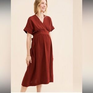 HATCH Burnt Clay Wrap dress